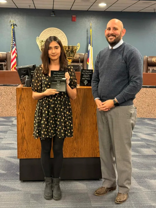 Diana Hernandez from Valle Verde ECHS named Best Classroom Artist. Photo courtesy of the El Paso DA’s Office.