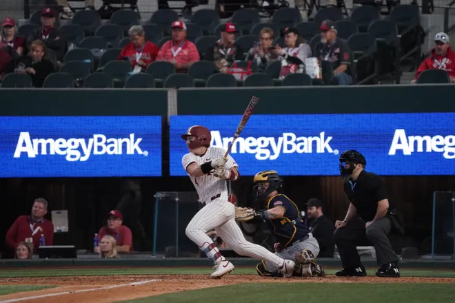 Feb 20, 2026; Arlington, TX, USA; Michigan Wolverines vs Florida State Seminoles during the Amegy Bank College Baseball Series at Globe Life Field. Mandatory Credit: Raymond Carlin III-Imagn Images