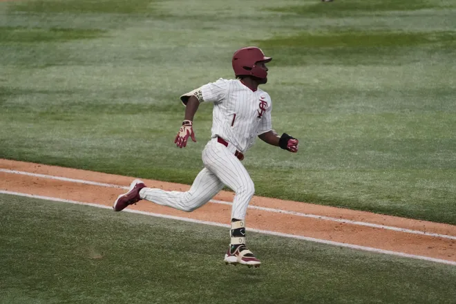 Feb 20, 2026; Arlington, TX, USA; Michigan Wolverines vs Florida State Seminoles during the Amegy Bank College Baseball Series at Globe Life Field. Mandatory Credit: Raymond Carlin III-Imagn Images