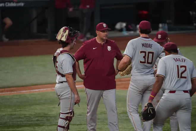 Feb 21, 2026; Arlington, TX, USA; Florida State Seminoles vs Auburn Tigers during the Amegy Bank College Baseball Series at Globe Life Field. Mandatory Credit: Raymond Carlin III-Imagn Images