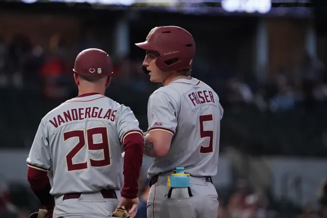 Feb 21, 2026; Arlington, TX, USA; Florida State Seminoles vs Auburn Tigers during the Amegy Bank College Baseball Series at Globe Life Field. Mandatory Credit: Raymond Carlin III-Imagn Images