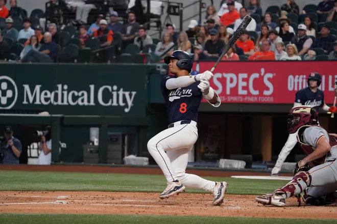 Feb 21, 2026; Arlington, TX, USA; Florida State Seminoles vs Auburn Tigers during the Amegy Bank College Baseball Series at Globe Life Field. Mandatory Credit: Raymond Carlin III-Imagn Images