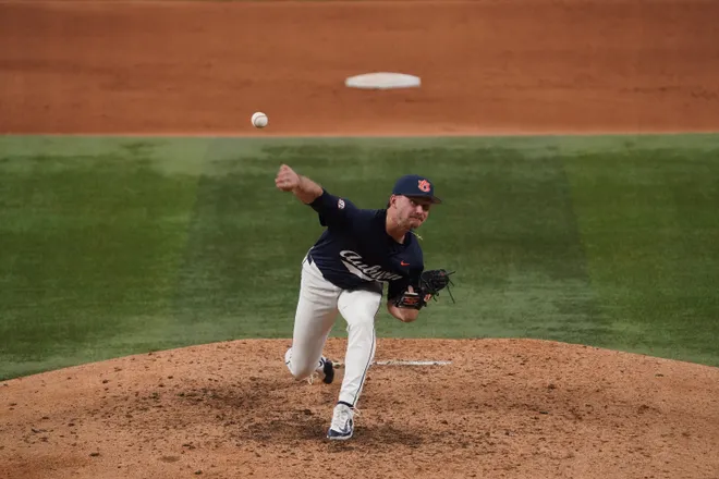 Feb 21, 2026; Arlington, TX, USA; Florida State Seminoles vs Auburn Tigers during the Amegy Bank College Baseball Series at Globe Life Field. Mandatory Credit: Raymond Carlin III-Imagn Images