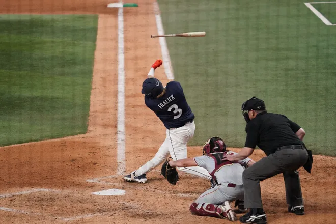 Feb 21, 2026; Arlington, TX, USA; Florida State Seminoles vs Auburn Tigers during the Amegy Bank College Baseball Series at Globe Life Field. Mandatory Credit: Raymond Carlin III-Imagn Images