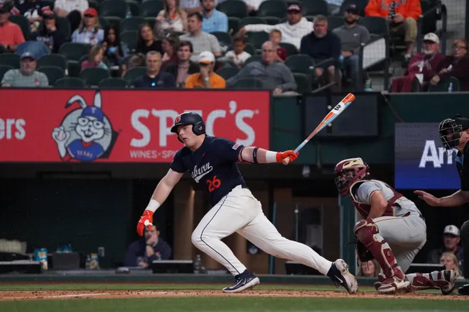 Feb 21, 2026; Arlington, TX, USA; Florida State Seminoles vs Auburn Tigers during the Amegy Bank College Baseball Series at Globe Life Field. Mandatory Credit: Raymond Carlin III-Imagn Images