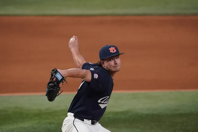 Feb 21, 2026; Arlington, TX, USA; Florida State Seminoles vs Auburn Tigers during the Amegy Bank College Baseball Series at Globe Life Field. Mandatory Credit: Raymond Carlin III-Imagn Images