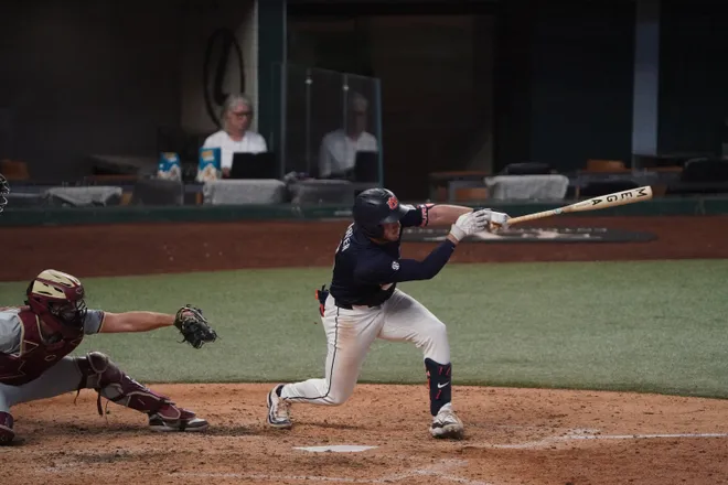 Feb 21, 2026; Arlington, TX, USA; Florida State Seminoles vs Auburn Tigers during the Amegy Bank College Baseball Series at Globe Life Field. Mandatory Credit: Raymond Carlin III-Imagn Images