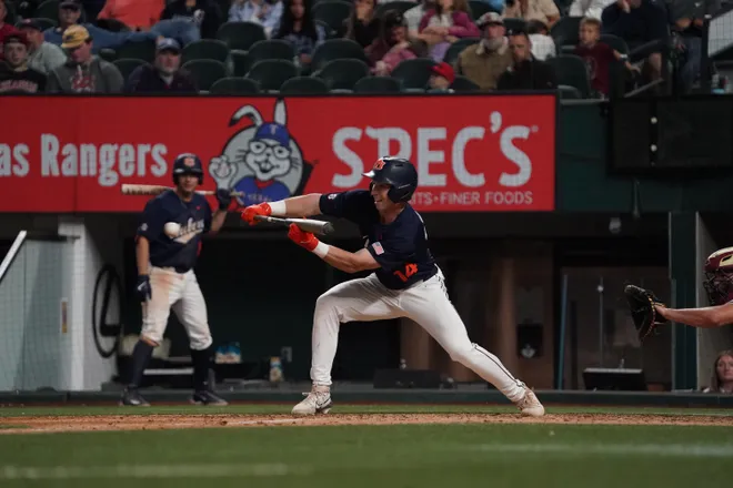 Feb 21, 2026; Arlington, TX, USA; Florida State Seminoles vs Auburn Tigers during the Amegy Bank College Baseball Series at Globe Life Field. Mandatory Credit: Raymond Carlin III-Imagn Images