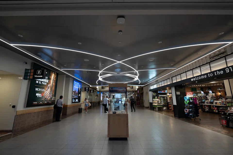 New and creative light fixtures have been installed at the El Paso International Airport on Aug. 7, 2025.