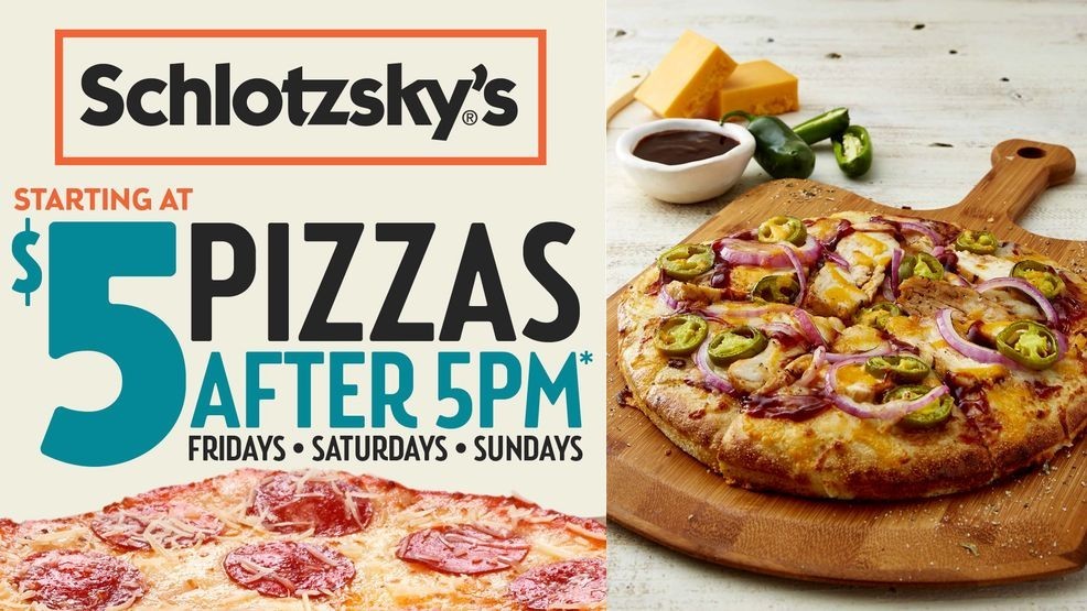 Schlotzsky’s is also offering a weekend pizza deal with two price points: a $5 option and an upgrade specialty option for only $7.