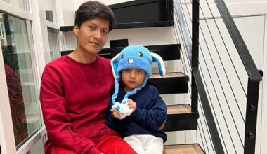 In this photo released by U.S. Rep. Joaquin Castro, D-TX, Adrian Conejo Arias and his son, five-year-old Liam Conejo Ramos are seen in San Antonio, Texas, Saturday, Jan. 31, 2026, after being released from Dilley detention center. (Joaquin Castro via AP)