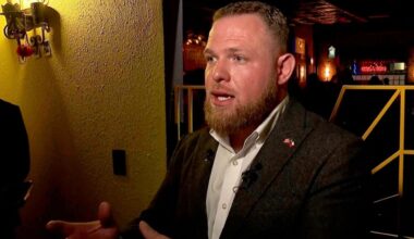 In this image taken from KXAS video, State Sen-elect Taylor Rehmet (D) speaks Jan. 31, 2026, in Fort Worth, Texas, after winning a special election for the Texas state Senate and flipped a reliably Republican district that President Donald Trump won by 17 points in 2024. (KXAS via AP)