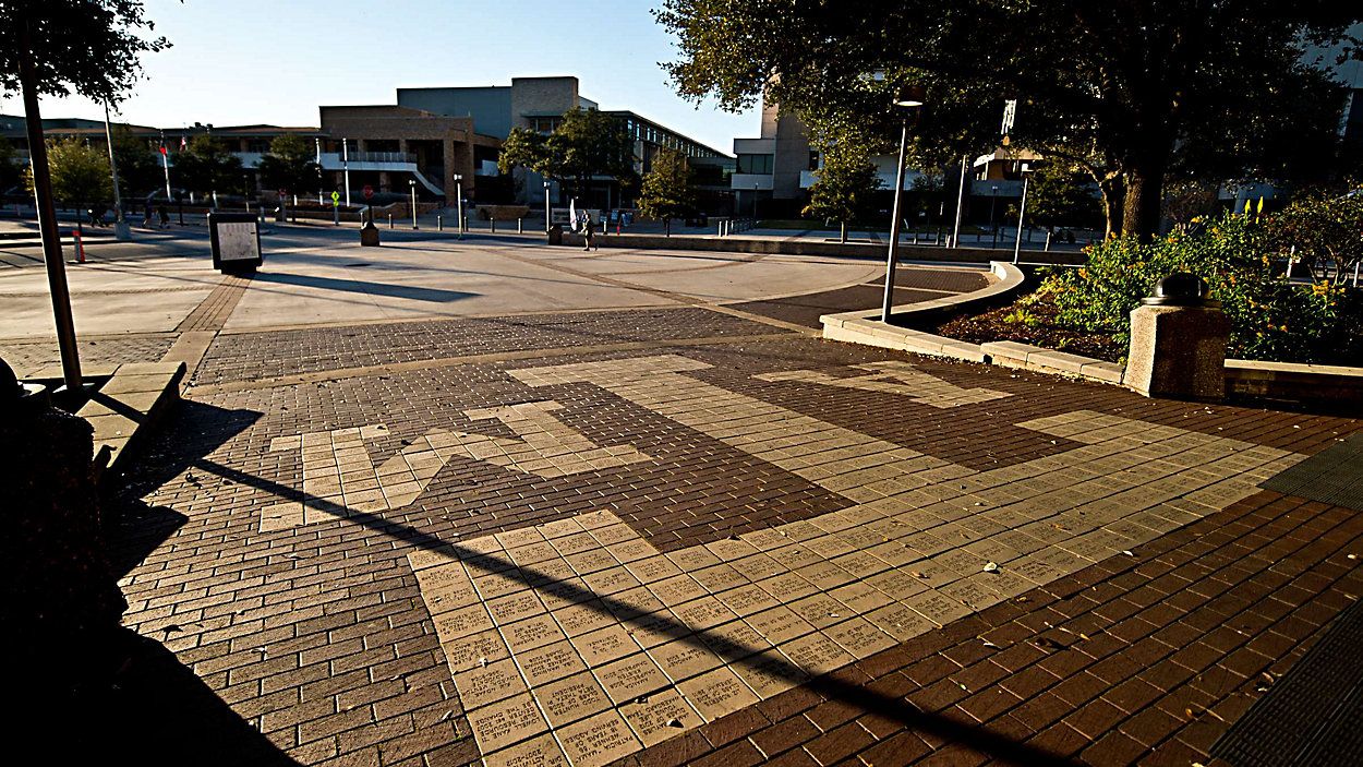 Texas A&M campus, just outside Rudder Tower, is seen Friday, Feb 12, 2016, in College Station, Texas. (Timothy Hurst/College Station Eagle via AP)