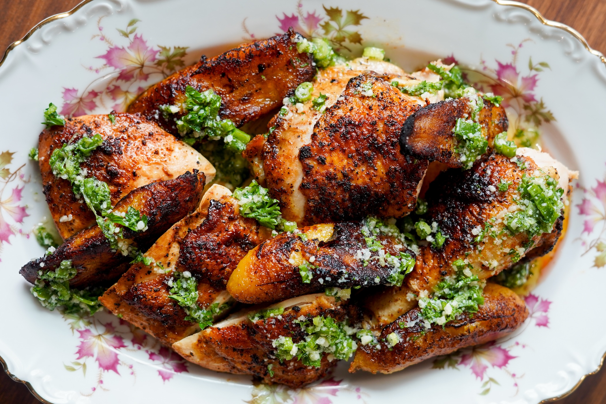 Roasted half chicken at Atelie