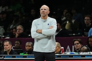 Dallas Mavericks Head Coach Jason Kidd during the first half of an NBA basketball game...