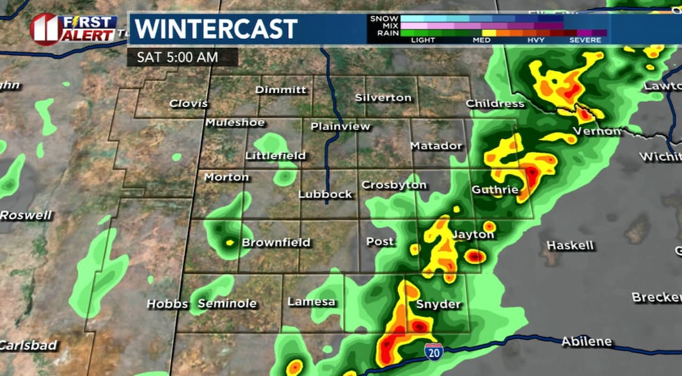 Scattered rain showers and a few thunderstorms may linger into Saturday morning.