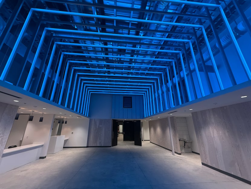 The lobby of the new Kitchen Dog Theater is highlighted by a versatile LED lighting system...