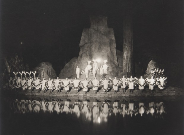 Cremation of care ceremony at the Bohemian Grove in 1931. (Sonoma County Library)
