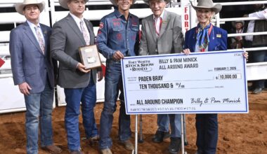 Bray Wins Billy and Pam Minick All-Around Award at Fort Worth