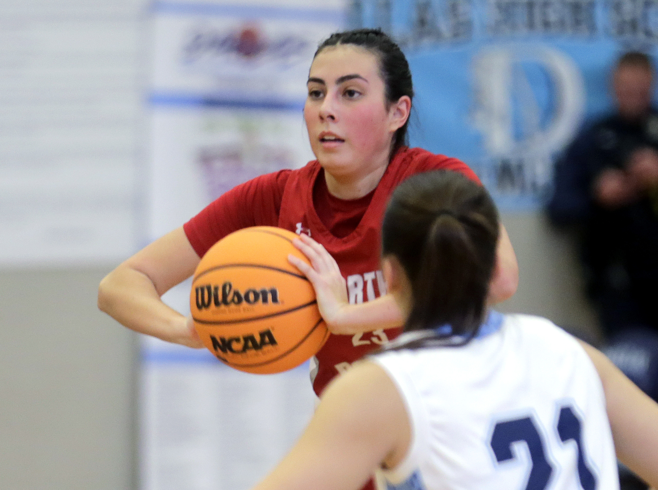 North Pocono’s Alexis Silva passes against the Dallas defense in...
