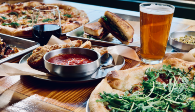 pizza beer and wine at Cenzo's