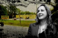 Assistant Attorney General Harmeet Dhillon and the “Terrenos Houston” building at 23938 FM 1485, New Caney, TX