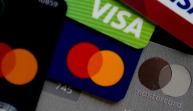 Visa and Mastercard credit cards are shown in Buffalo Grove, Ill., Feb. 8, 2024. (AP Photo/Nam Y. Huh)