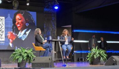 U.S. Rep. Jasmine Crockett speaks at a Feb. 19 Fort Worth campaign event during early voting for the U.S. Senate Democratic primary.