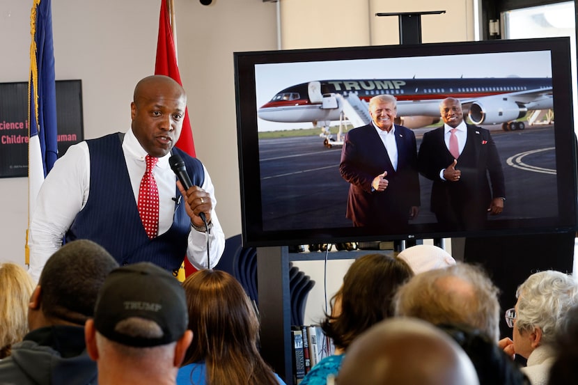 Rep. Wesley Hunt, R-Texas, speaks during a meet and greet event to kick off early voting in...
