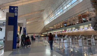 Check-in counters at Dallas-Fort Worth International Airport on Monday, Nov. 17, 2025. (Spectrum News 1/Lauren Rangel)