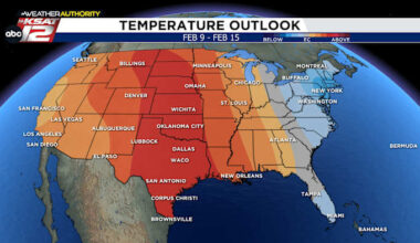 Shadow or not... South Texas has warmer weather in the forecast