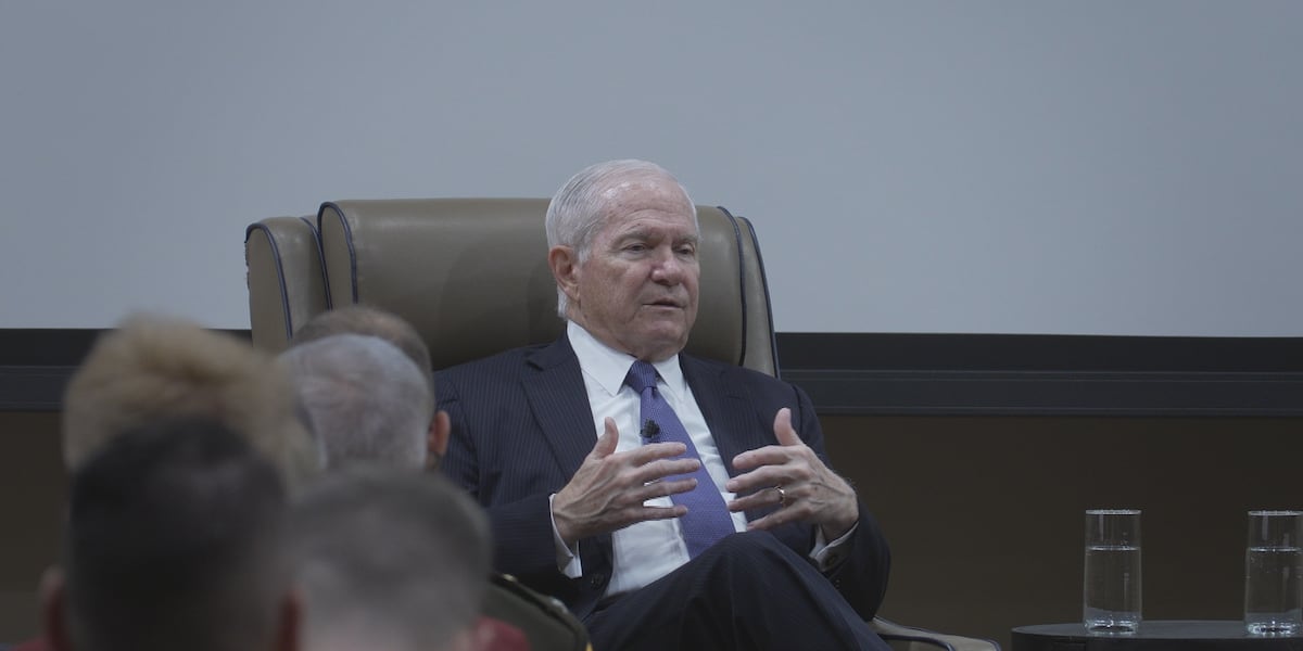 Former Texas A&M President Dr. Robert Gates took to speaking at conference on national affairs