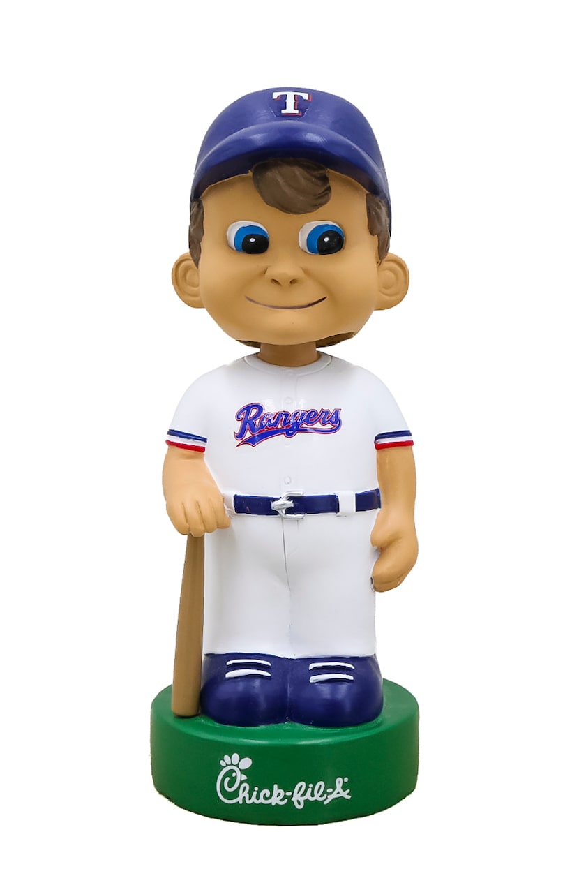 Texas Rangers' 2026 retro ceramic bobblehead giveaway.