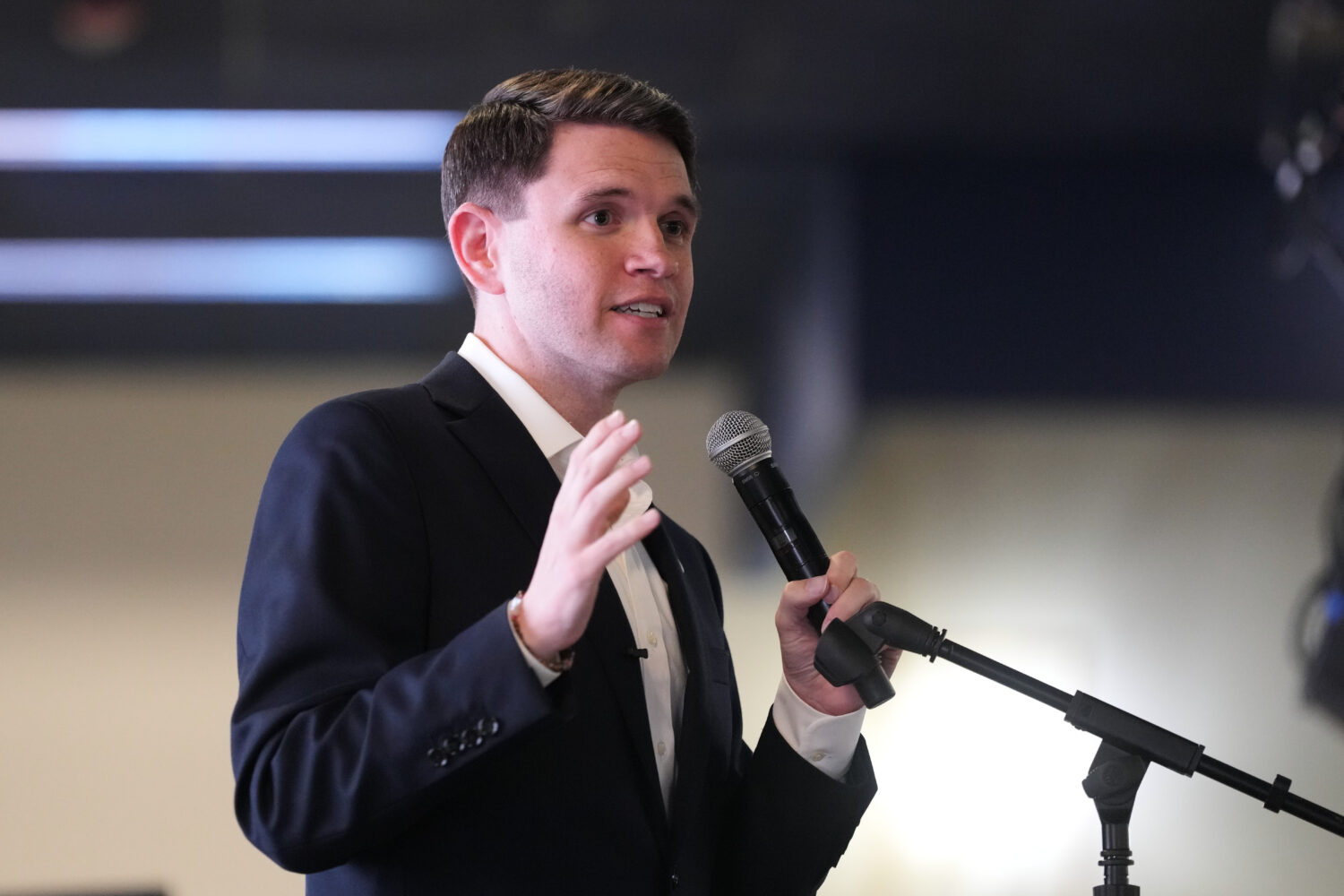 Texas state Rep. James Talarico, D-Austin, a Democratic candidate for the U.S. Senate, speaks to su...