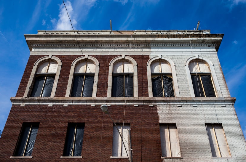 The Knights of Pythias building undergoes renovations on Wednesday, Feb. 7, 2018, in Dallas. 