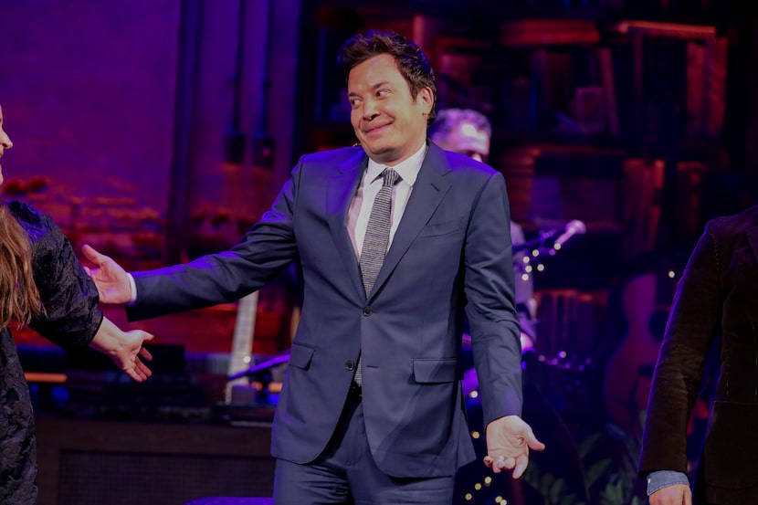 Jimmy Fallon takes a bow during his Broadway debut opening night curtain call for "All In"...