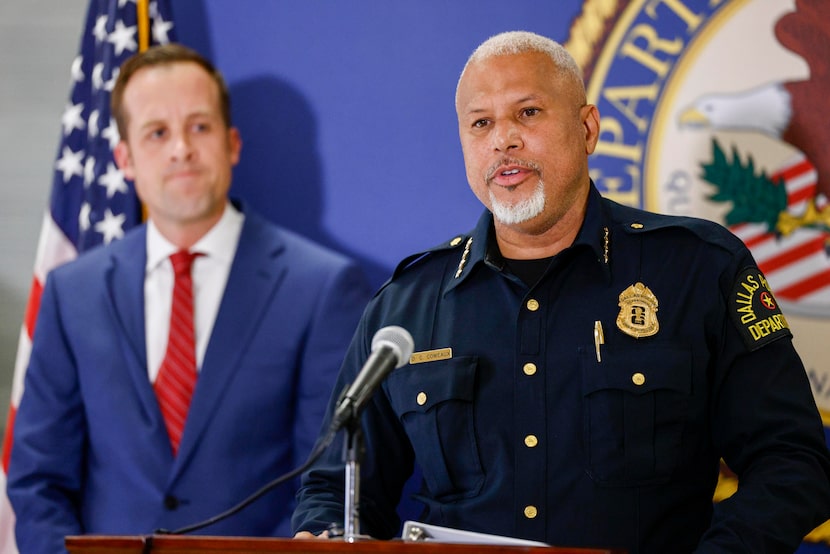 Dallas police Chief Daniel Comeaux spoke on Feb. 3 about increased local and federal law...