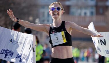 Kelly Lauren won the women’s 2025 Cowtown marathon with a time of 02:52:50 at the Will Rogers Memorial Center in Fort Worth, Texas, Sunday, Feb. 23, 2025.