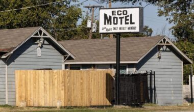 The outside of the Eco Motel on East Lancaster Avenue in Fort Worth on Thursday, Oct. 16, 2025.