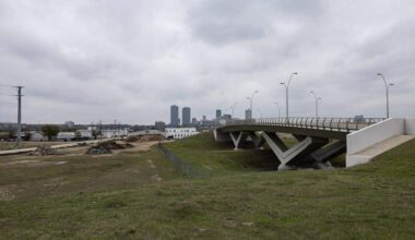 Construction is underway for the North channel of Panther Island running under the Main Street bridge to Northside Fort Worth on Thursday, Dec. 4, 2025. Canal digging is expected to start construction next year.