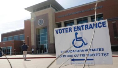 Tarrant County Northeast Court House on election day in Hurst, Texas, Tuesday, Mar. 01, 2022. (Special to the Star-Telegram Bob Booth)
