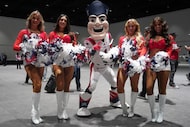 New England Patriots cheerleaders during Opening Night on Monday, Feb. 2, 2026, in San Jose,...