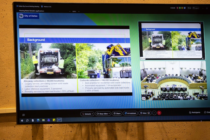 Director of Sanitation​ Clifton Gillespie presents a slide with background information about...