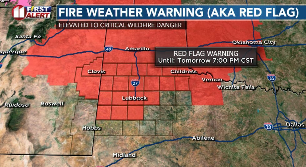 A FIRE WEATHER WARNING is in effect Wednesday - another NO BURN DAY.