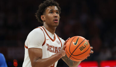 AUSTIN, TX - FEBRUARY 07: Forward Dailyn Swain #3 of the Texas Longhorns takes a free throw during the SEC college basketball game between Texas Longhorns and Ole Miss Rebels on February 7, 2026, at Moody Center in Austin, TX. (Photo by David Buono/Icon Sportswire via Getty Images)