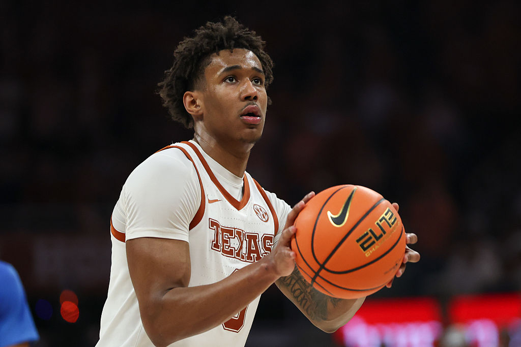 AUSTIN, TX - FEBRUARY 07: Forward Dailyn Swain #3 of the Texas Longhorns takes a free throw during the SEC college basketball game between Texas Longhorns and Ole Miss Rebels on February 7, 2026, at Moody Center in Austin, TX. (Photo by David Buono/Icon Sportswire via Getty Images)