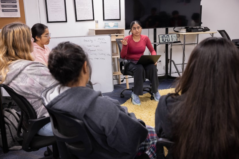 Sophomore Asatha Patel leads a Socratic discussion about Civics at The Humanist Academy on...