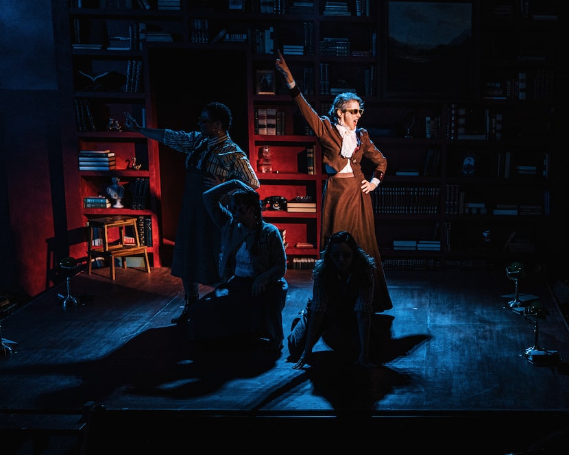 The cast of Amphibian Stage's production of "Bull in a China Shop" rocking out to Bikini...