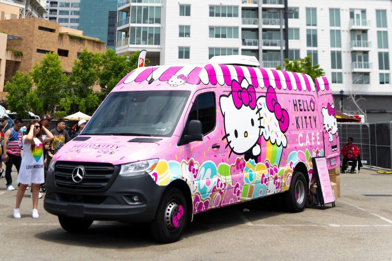 Hello Kitty Café Truck makes a stop for adoring fans.