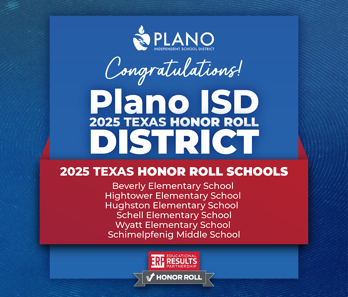 Plano ISD, Six Schools Named to 2025 Texas Honor Roll